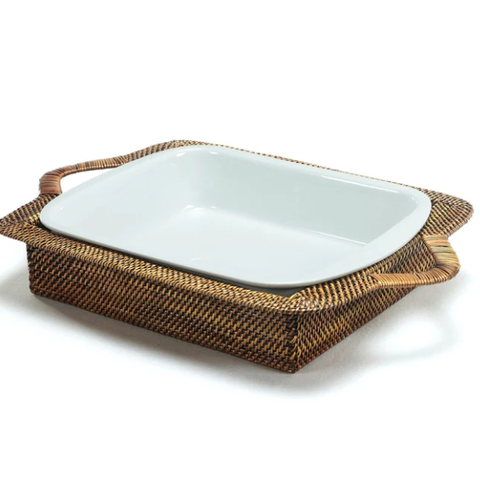 Square Baker Basket with Scalloped Handles