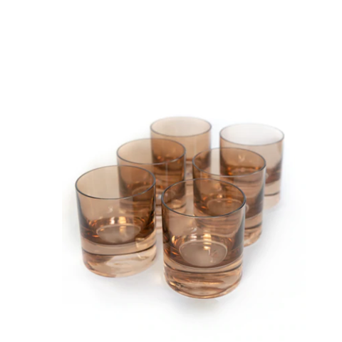 Amber Smoke Double Old Fashioned Set of 6