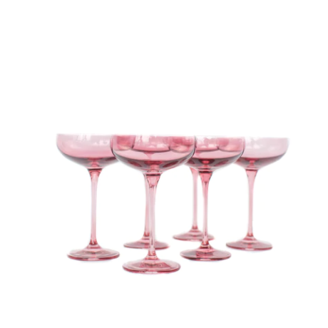 Rose Coupe Glass Set of 6