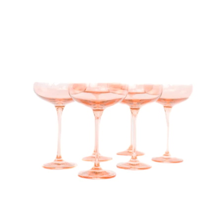 Blush Pink Coupe Glass Set of 6