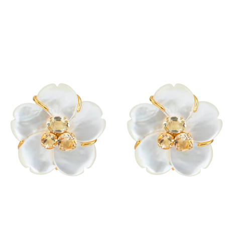 Mother of Pearl Flower Studs