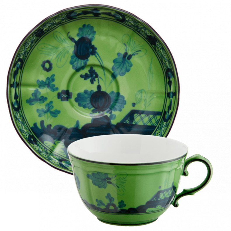 Oriente Italiano Malachite Tea Cup and Saucer