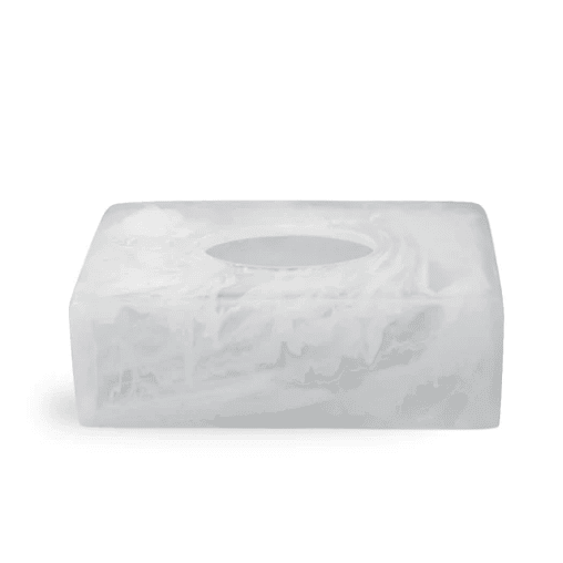 Large White Swirl Rectangular Tissue Box