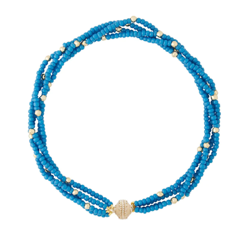 Peppercorn French Blue Multi-Strand Necklace