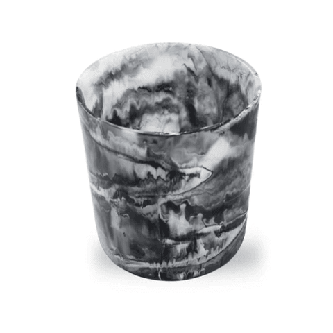 Round Black Swirl Waste Basket
