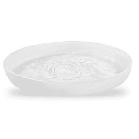 White Swirl Round Medium Platter