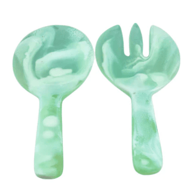 Mint Swirl Short Handle Salad Servers