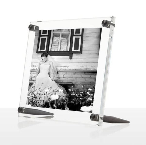 Acrylic Bevel Tabletop Float Frame for 5" by 7" Photos - Graphite