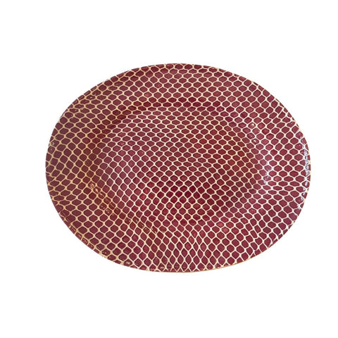 Medium Oval Platter in Taj Bordeaux
