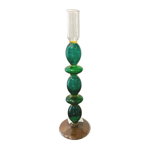 Spindle Candlestick in Green