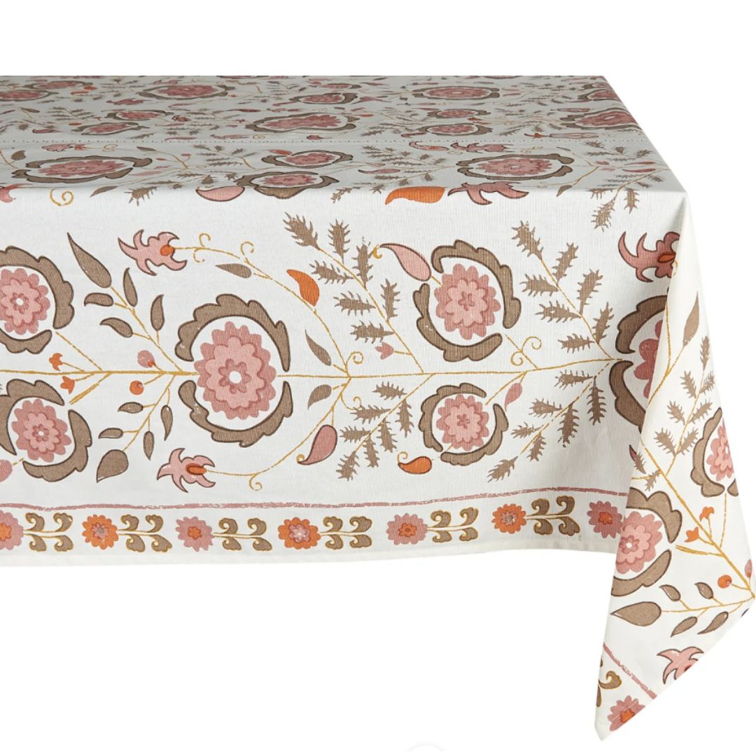 Simla Pink & Brown Tablecloth