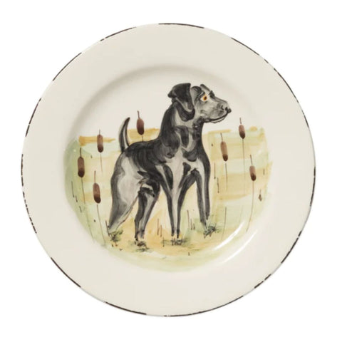 Black Hunting Dog Salad Plate