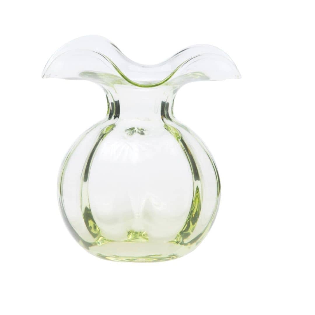 Hibiscus Glass Medium Fluted Green Vase