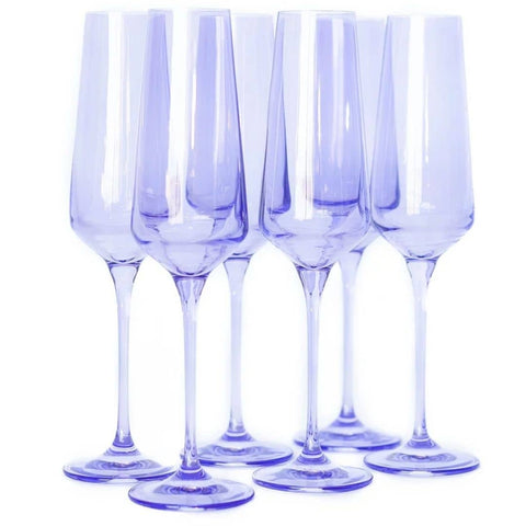 Lavender Champagne Flutes Set of 6