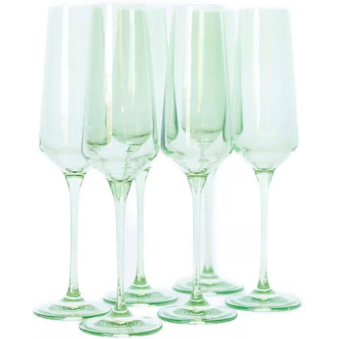 Mint Champagne Flutes Set of 6
