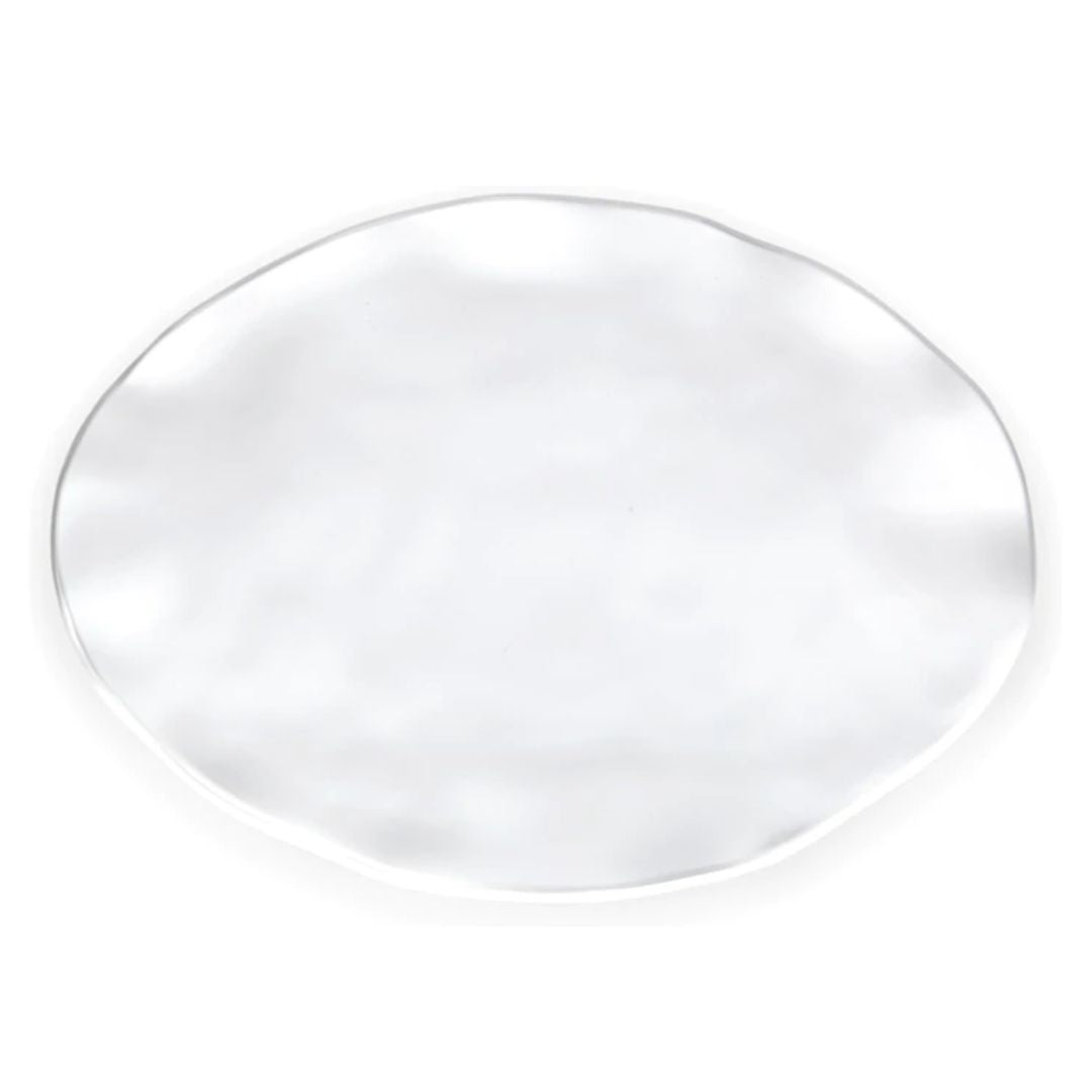 White Ruffle Large Oval Platter