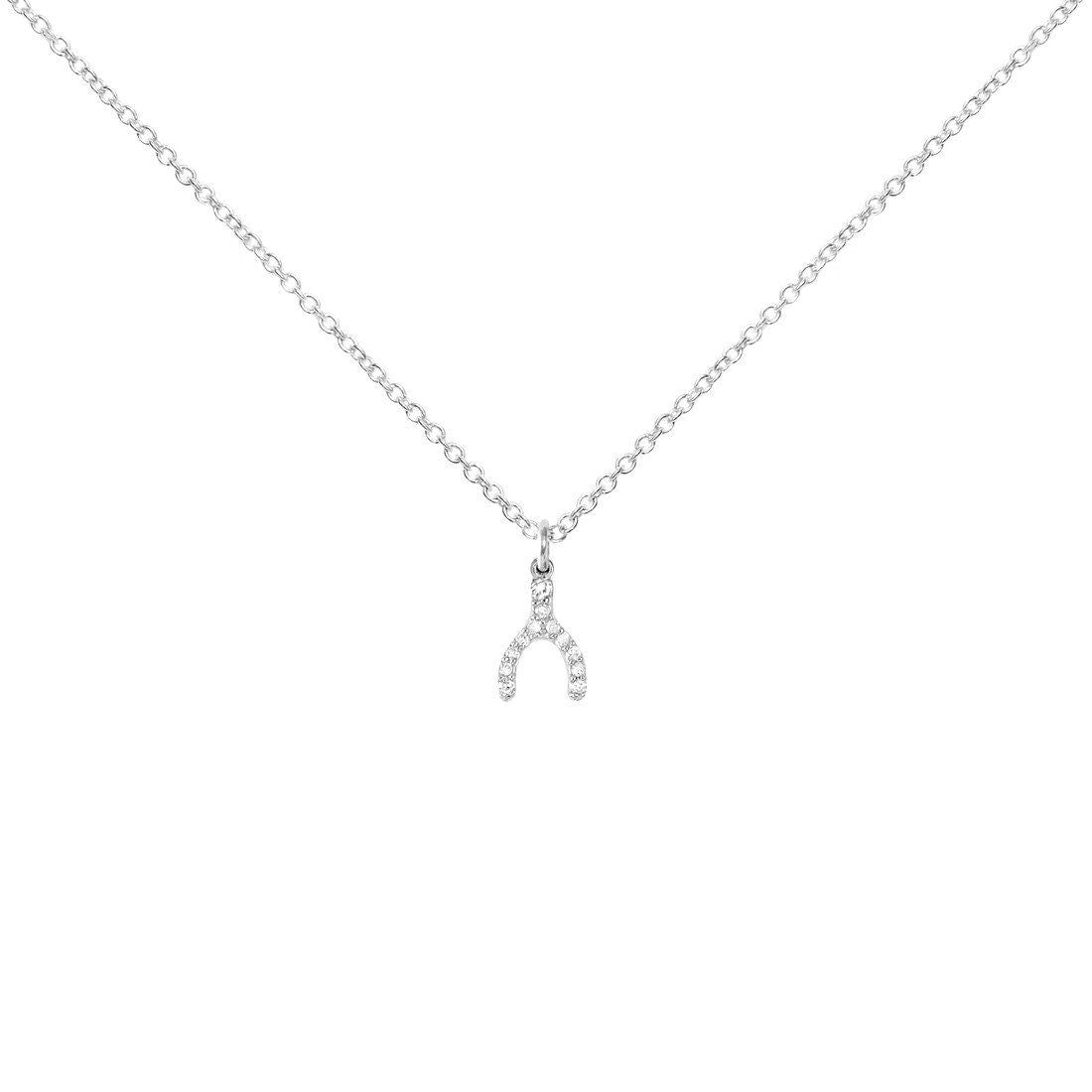 Little Wishbone Necklace, Sterling Silver