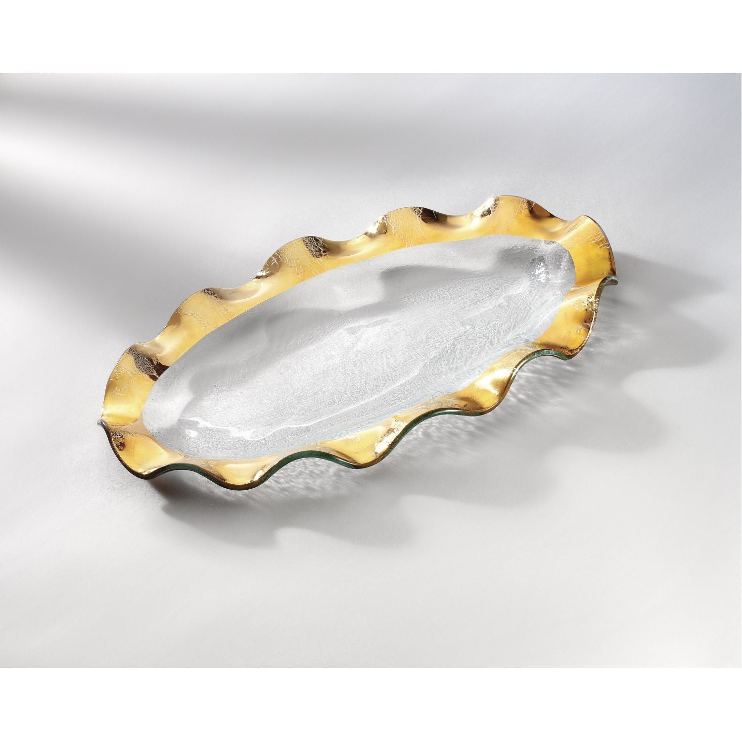 Ruffle Gold Oval Platter