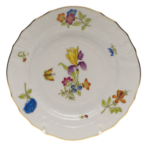 Reintroduced in 2007 with a revitalized color palate, research has revealed that this pattern dates from the 1850s. Four different central motifs depict an iris flower. 6"D