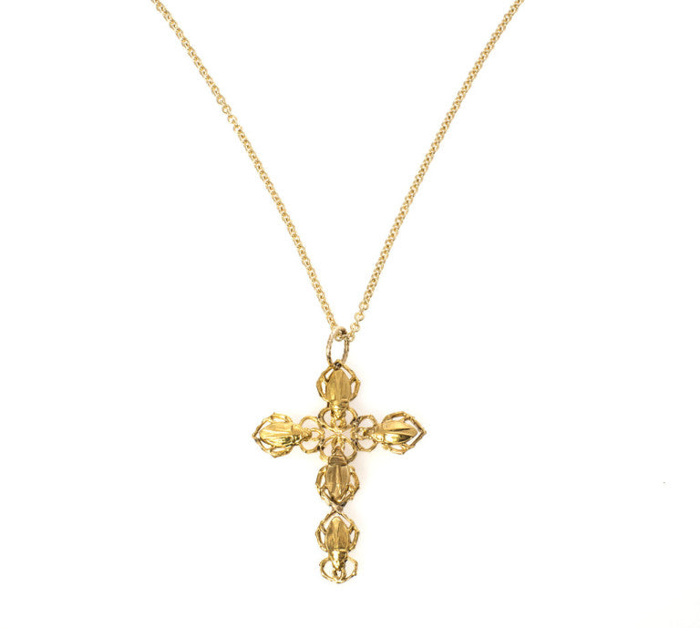 Goldbug Cross Necklace