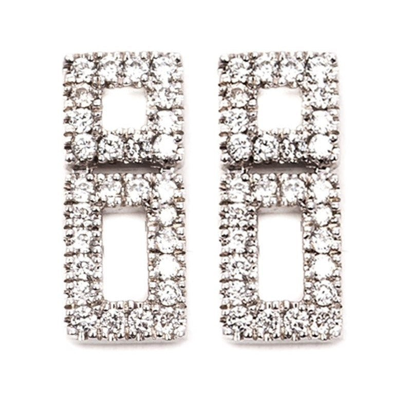 White 14kt gold and diamond 'Allison Joy' earrings from Dana Rebecca.