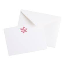 Coral Blank Correspondence Cards