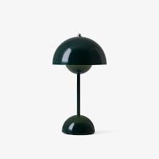 Flowerpot Portable Table Lamp-Dark Green