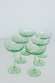 Mint Green Coupe Glass-Set of 6