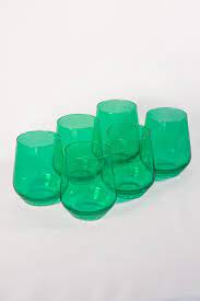 Kelly Green Stemless Set of 6