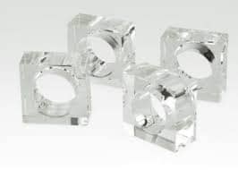 Crystal Spring Glass Napkin Holder Clear Set of Four