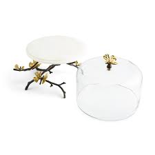 Butterfly Ginkgo Cake Stand with Dome