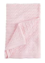 Cable Knit Blanket- Light Pink