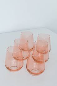 Coral Peach Stemless Set of 6