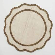 Brown Scalloped Rice Paper Placemat-Set of Four