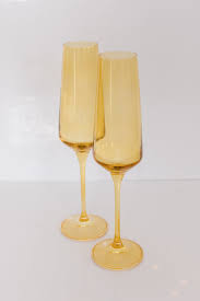 Yellow Champagne Flute Set of 2