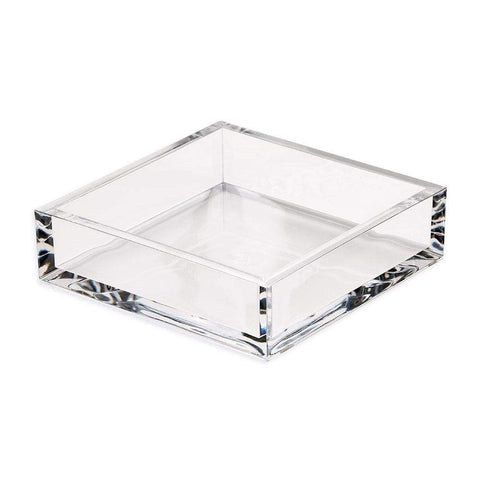 Single Luncheon Napkin Holder Approx. 7.5"Sq. x 2.5"H Wipe clean with a damp cloth to clean.