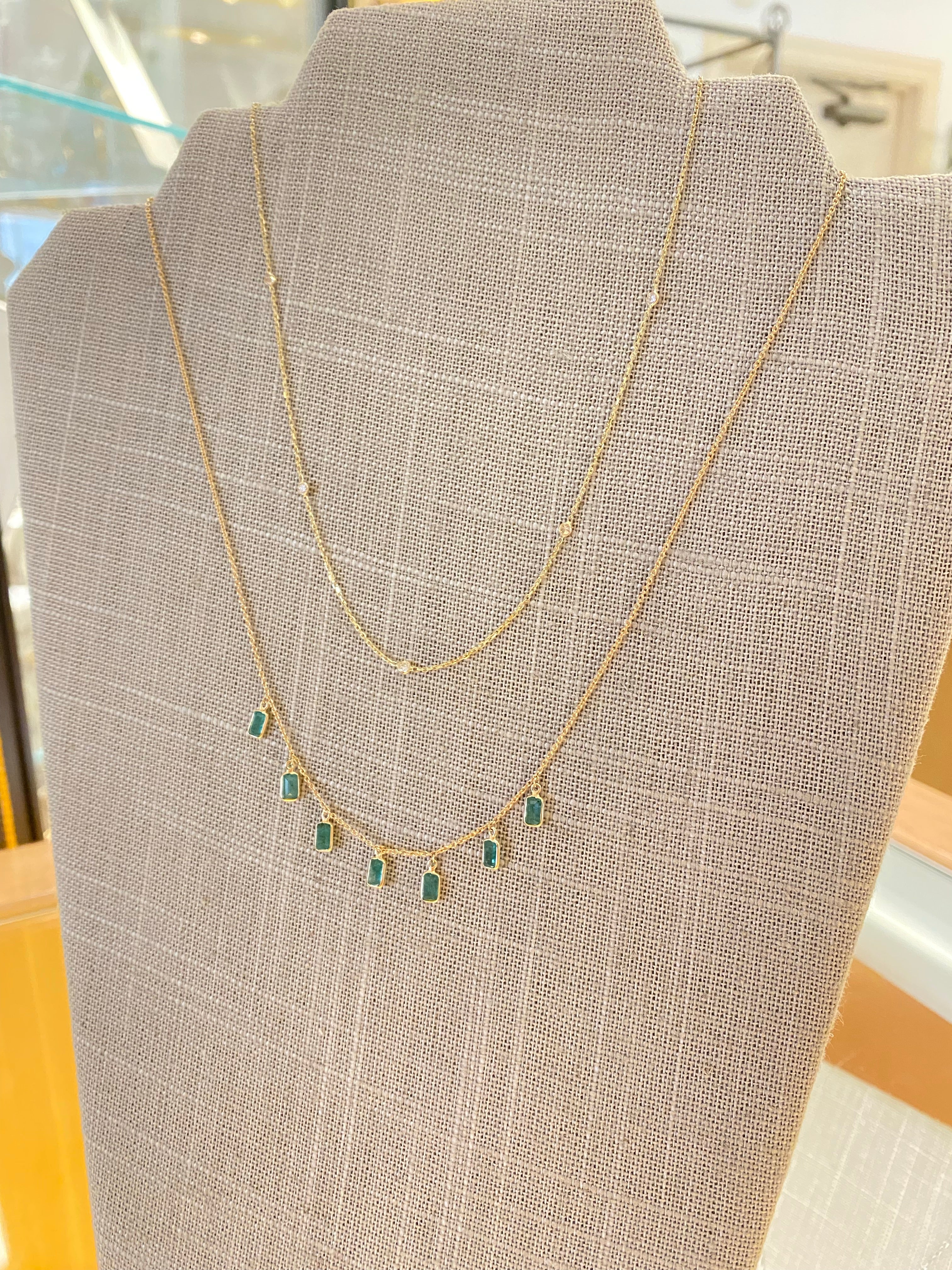 14kt Gold Emerald Necklace