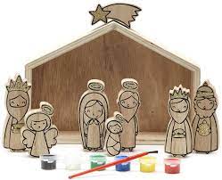 Nativity 9-Pieces Keepsake Set with Paint and Brush