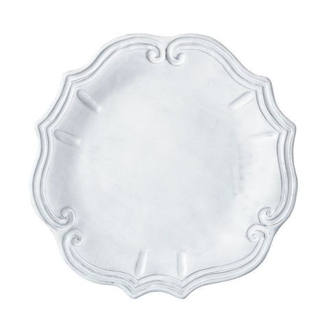 Incanto White Baroque European Dinner Plate