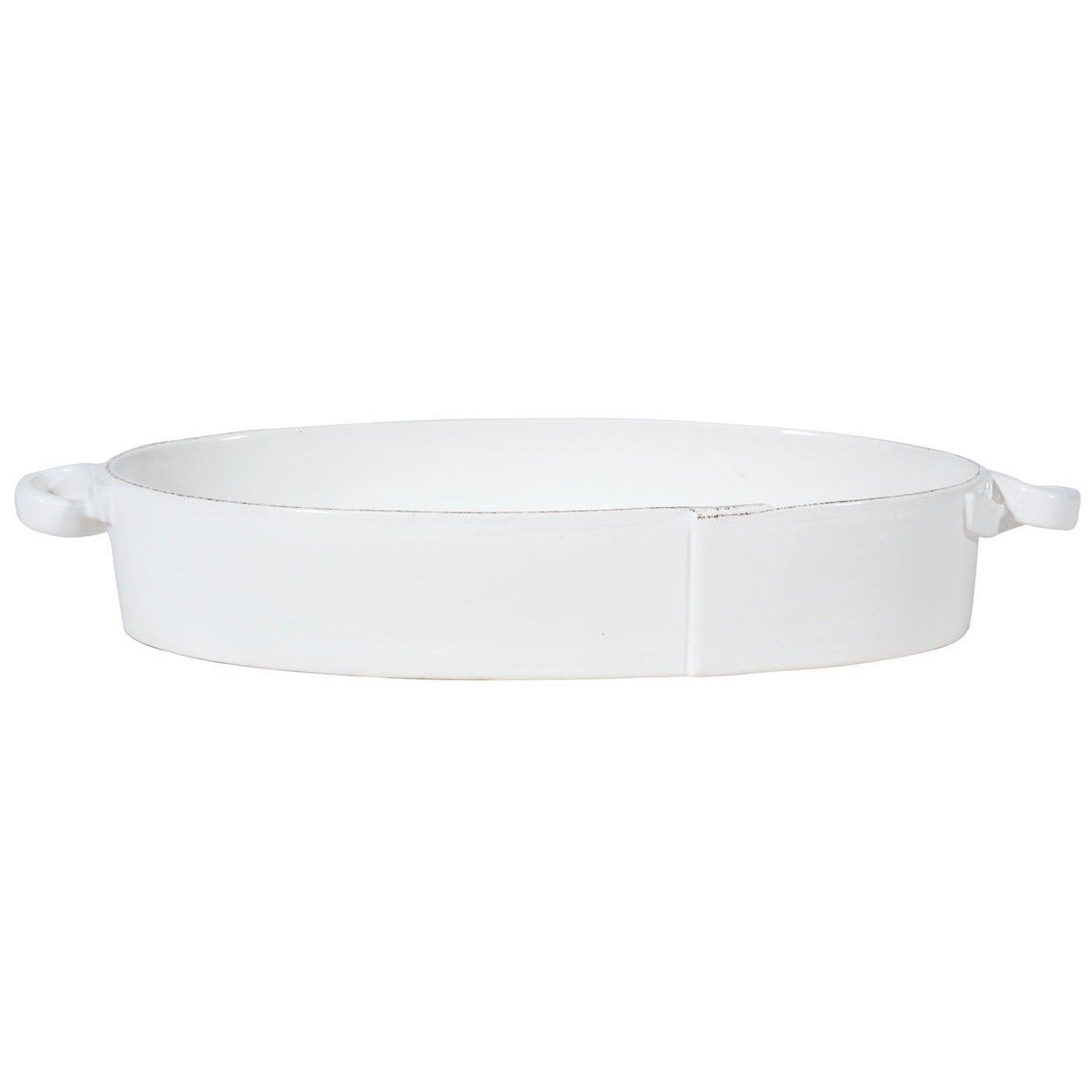 Lastra White Handled Oval Baker