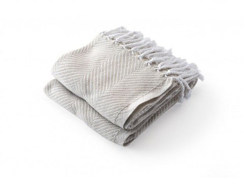 Monhegan Cotton Throw-White/Oyster
