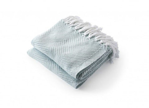Monhegan Cotton Throw-White/Surf