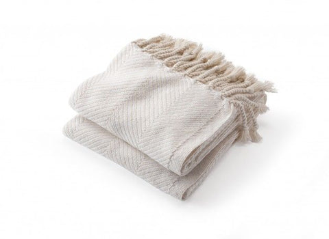 Monhegan Cotton Throw-Natural/White