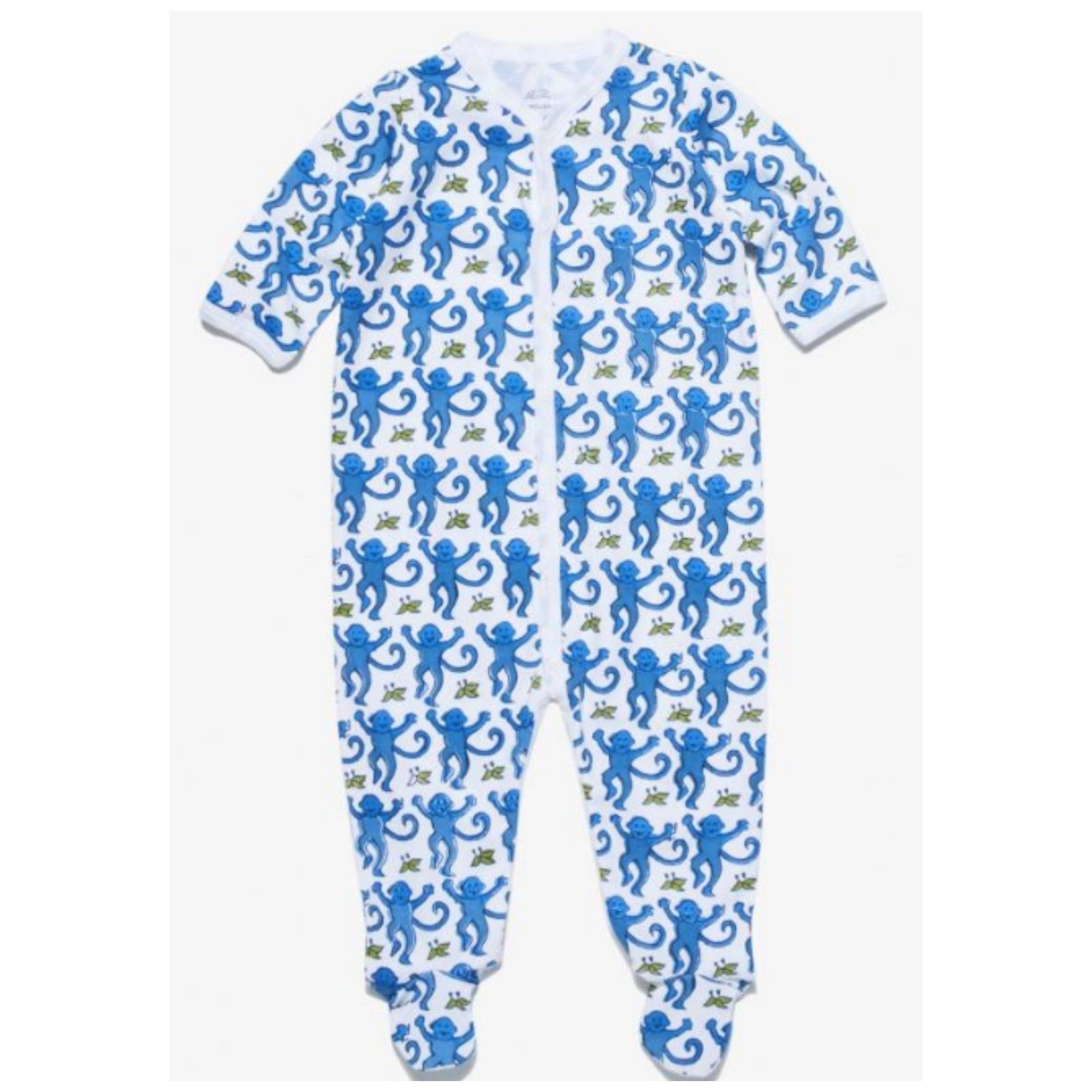 Monkey blue footie Pajamas