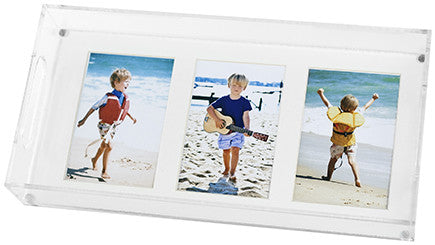 Vertical Photo Tray with White Mat - 16 x 8