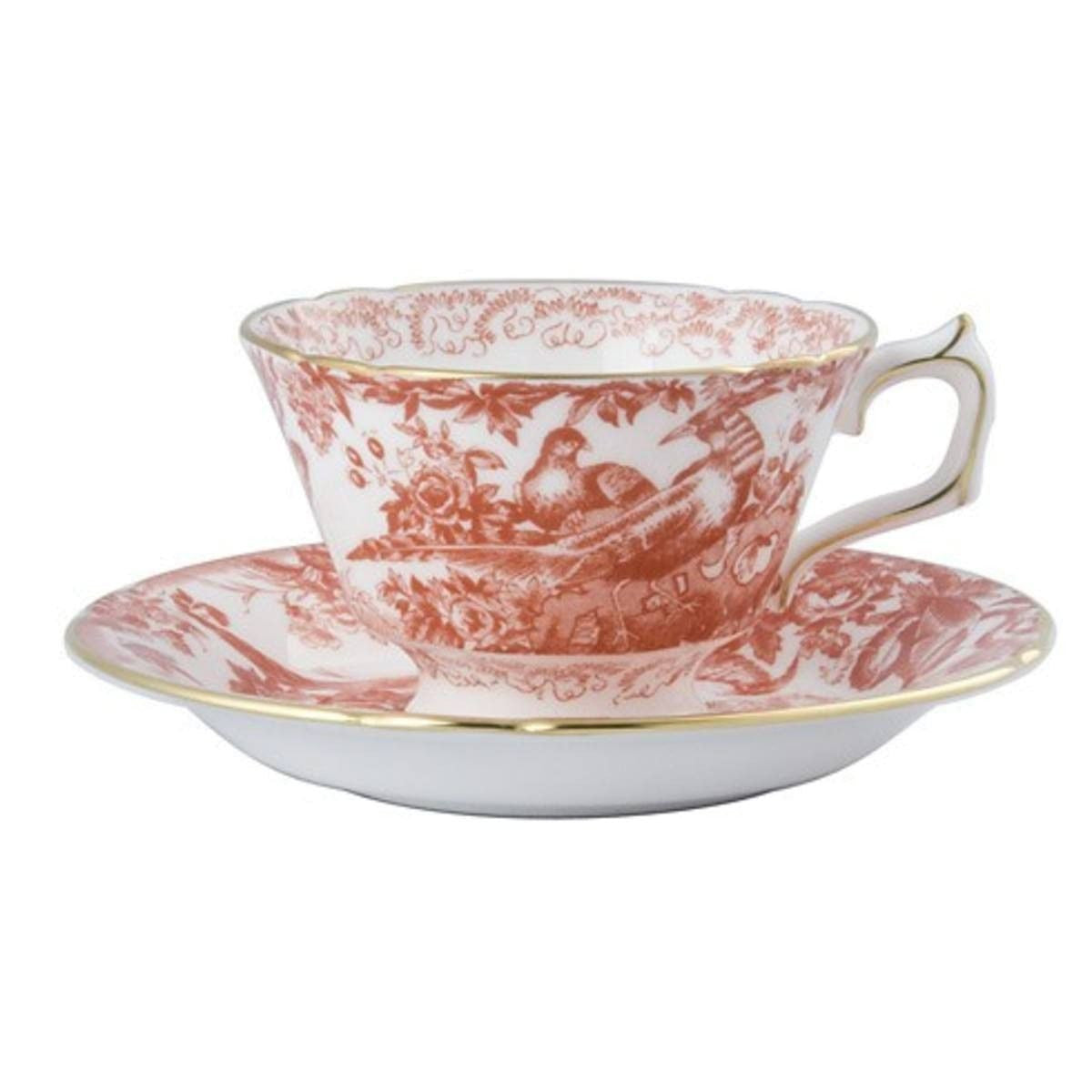 Red Aves Tea Cup & Saucer