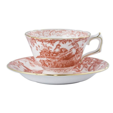 Red Aves Tea Cup & Saucer