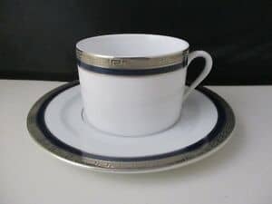 Athos Blue Platinum Cup & Saucer Set