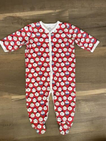 Red Snowman Footie Pajamas