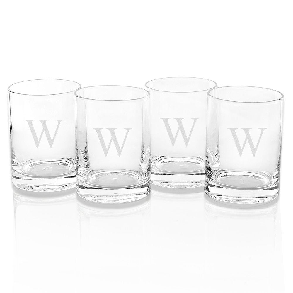 Monogrammed 14 oz. Double Old Fashioned, Set of 4